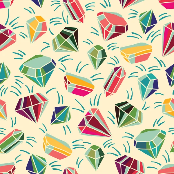 Seamless pattern with gems