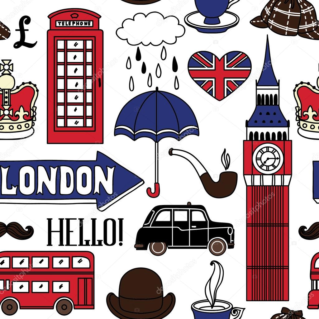 Modèle avec symboles de Londres — Image vectorielle Maria_Galybina