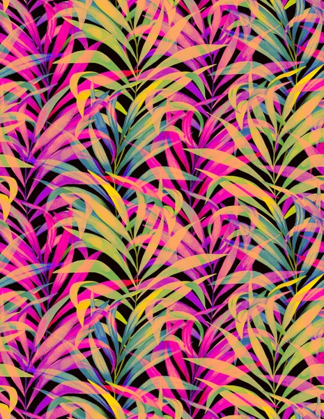 Seamless neon palm pattern