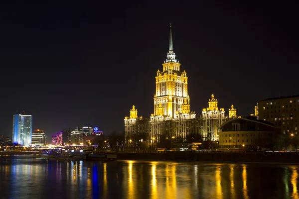 Ukraine hotel at night