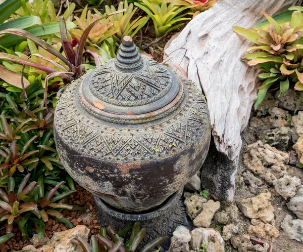 garden decoration by pottery jar, pottery pitcher