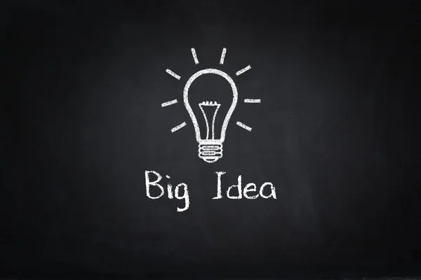 Big Idea - Lightbulb drawing on blackboard