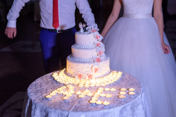 Wedding cake dessert with orchids mastic