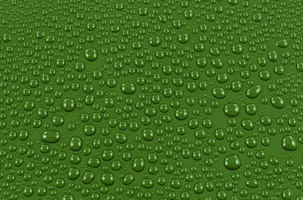 Green water drops background or texture. Close-up