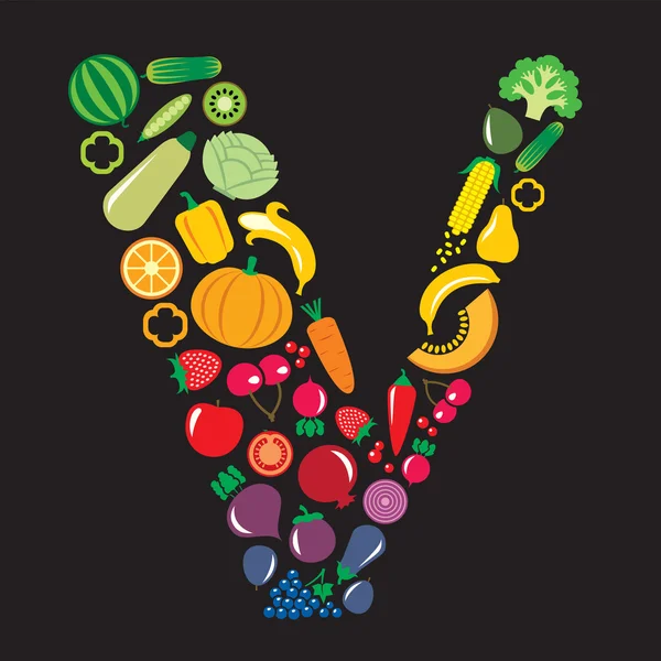 Frutta e verdura fresca lettera c — Vettoriali Stock © Oksana 26891353