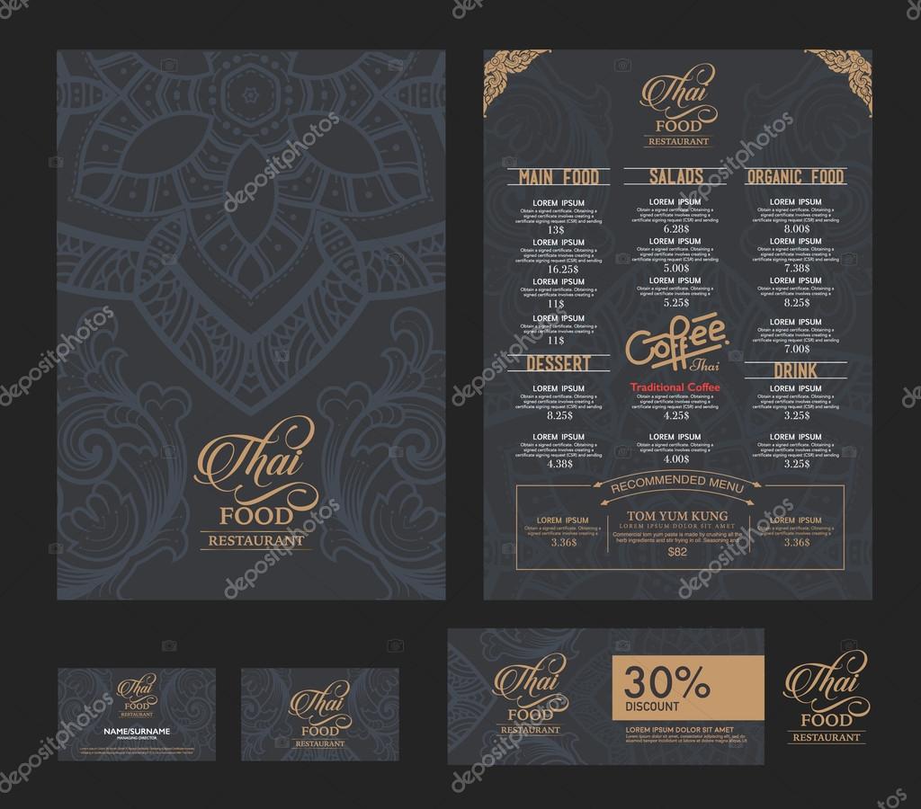 Vector Thai Food Restaurant Menu Template Stock Vector 169 Phaisarnwong 89567176 Thai Restaurant Menu Templates Free