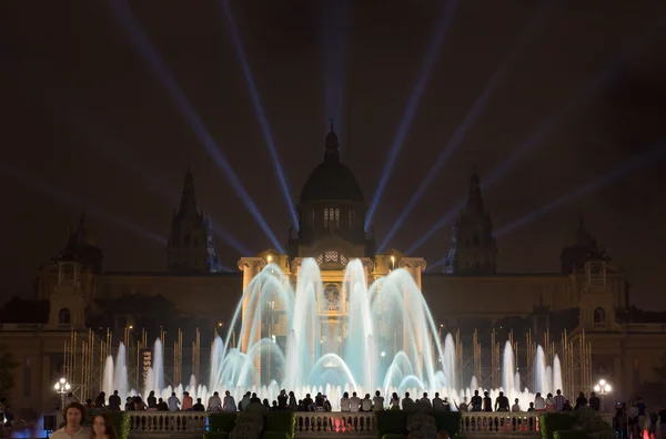 Magic Fountain light show in Barcelona. Fountain Montjuic.