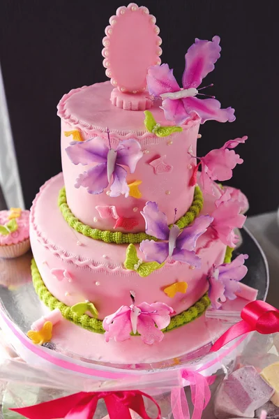 Luxury delicious pink cake