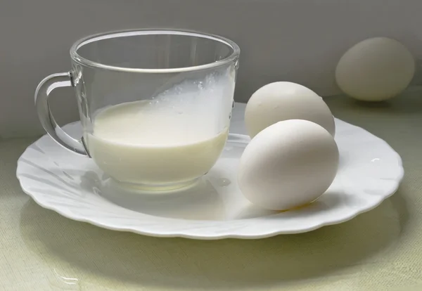 Still life with eggs in pastel shades of white