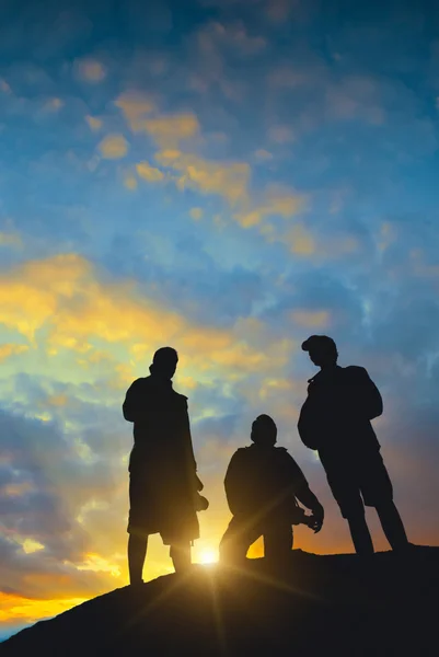 Silhouette of three photographers