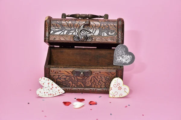 Hearts in a treasure chest