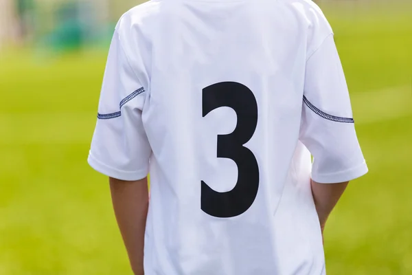 Young sport player closeup on sport t shirt uniform. Sport stadi