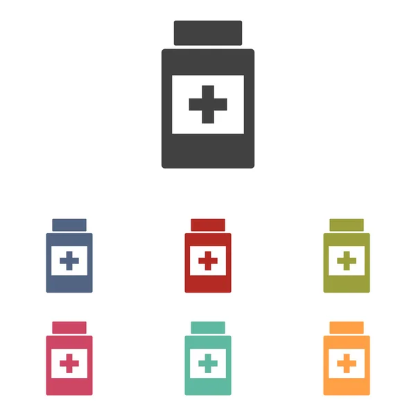 Medical container icons set