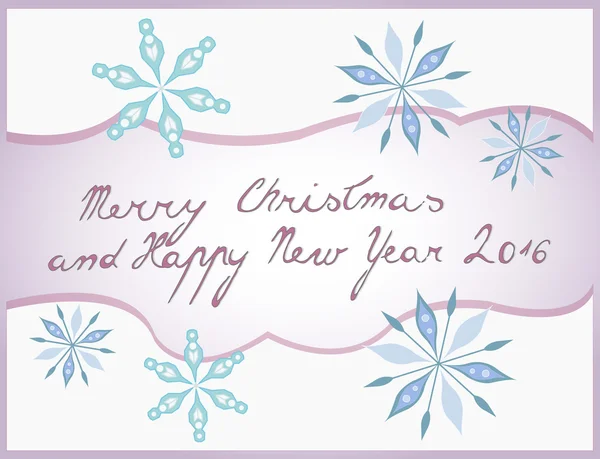 Merry Christmas and Happy New Year 2016 - hand lettering Christmas Greeting card illustration