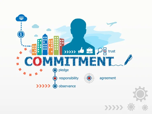 Commitment concept and business man.