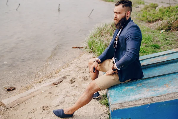 Bearded man on the boat