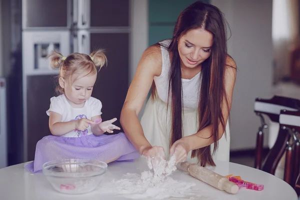 Mother and daughter in the kitchen