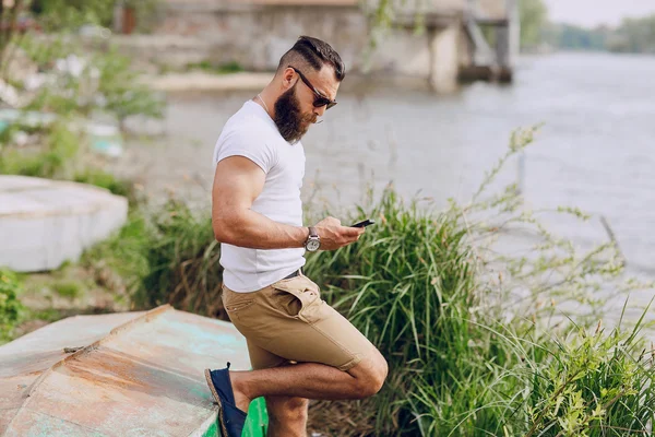 Bearded man on the boat