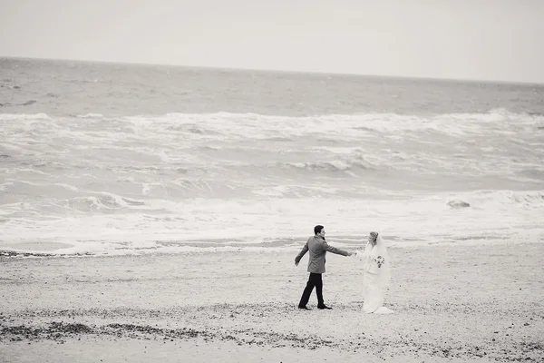Wedding on the beach in winter