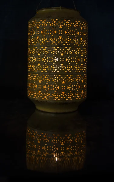 Yellow oriental candle lamp