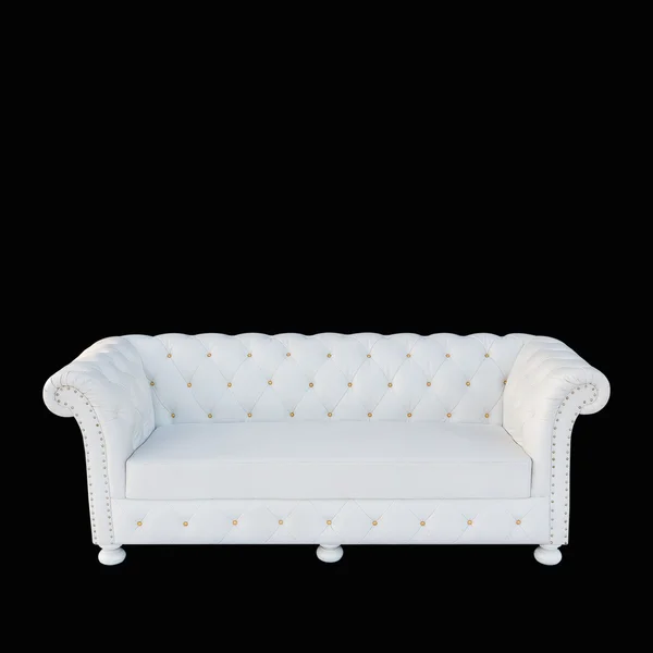 Image of a modern white leather sofa isolated