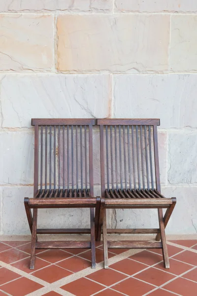 Vintage chair Stone Brick wall texture