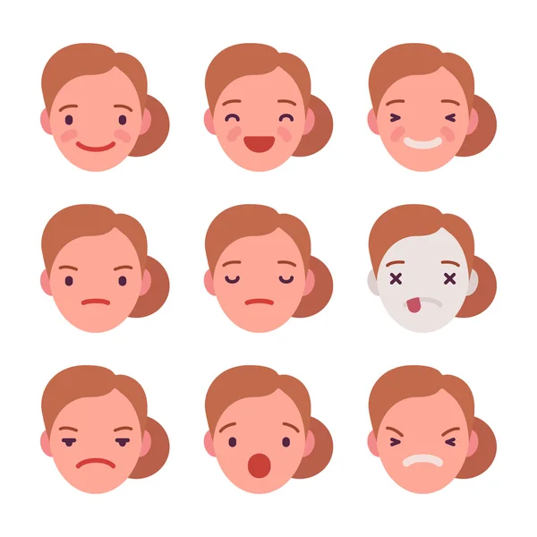 Set of 9 different emotions