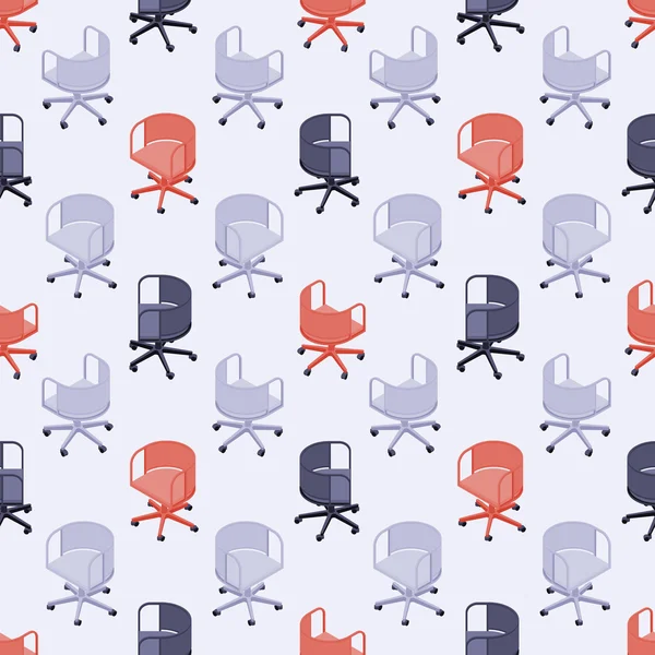 Seamless pattern with colored office chairs