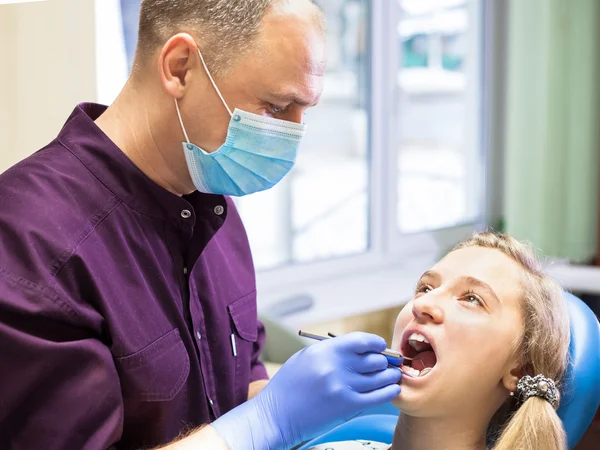 Medical dentist procedure of teeth polishing with clean