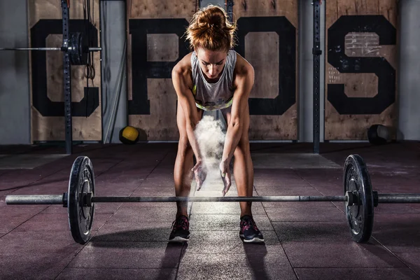 Girl getting ready for  training