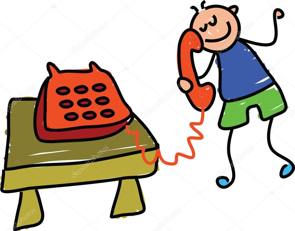 Cartoon Boy Calling With Phone — Stock Vector © Prawny 64288287