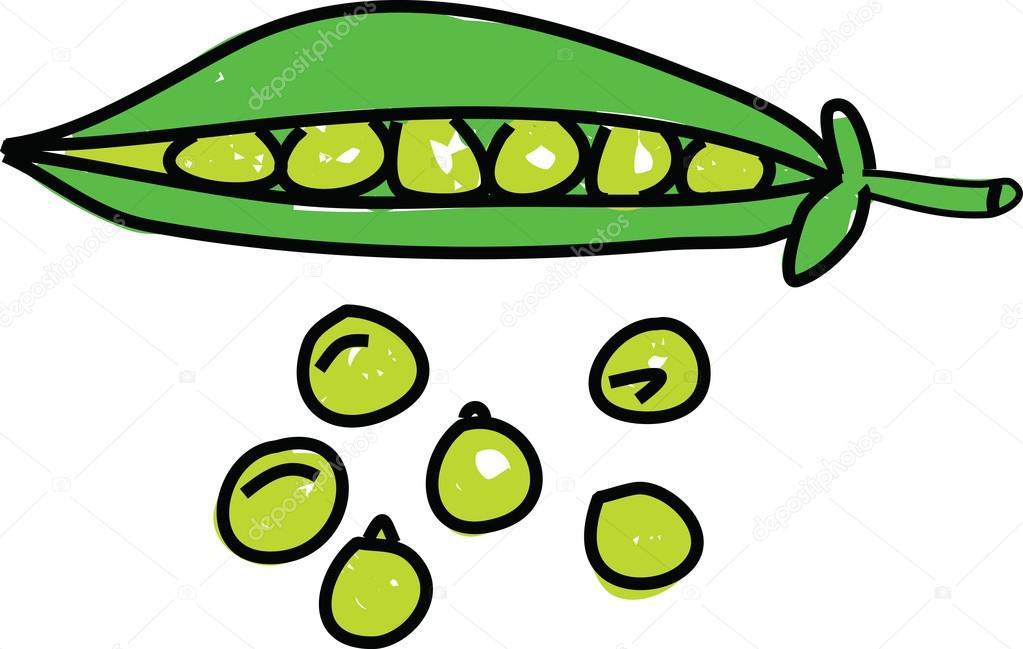 Cute cartoon Peas — Vector de stock #64297659 — Depositphotos