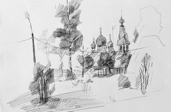 City, pencil sketch