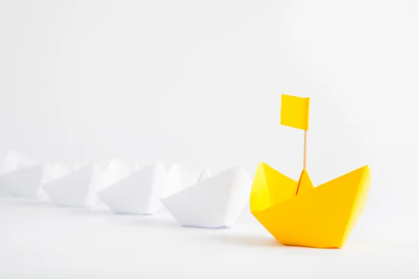 Boat Leadership Concept on White Background