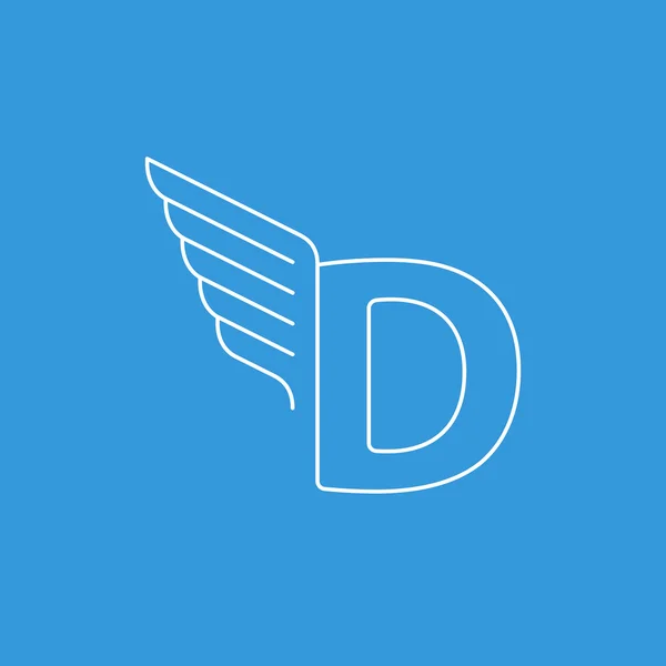 Dynamic letter D with wings