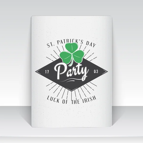 Saint Patricks Day set. Luck of the Irish. Detailed elements. Typographic labels, stickers, logos and badges. Sheet of white paper.