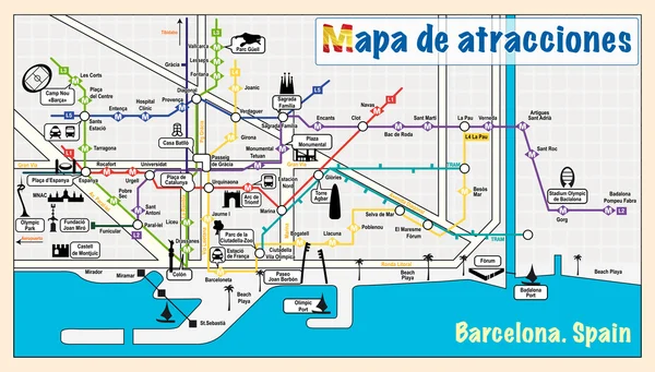 Welcome to Barcelona. Attractions on map.