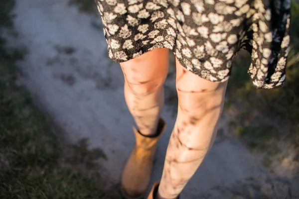 Legs of a young woman