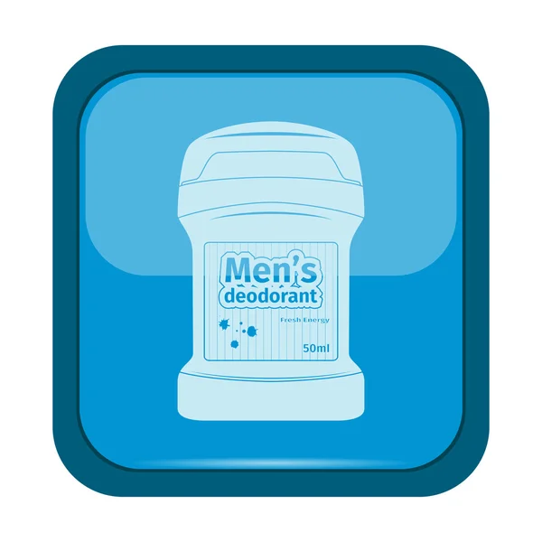 Male deodorant stick icon on a blue button