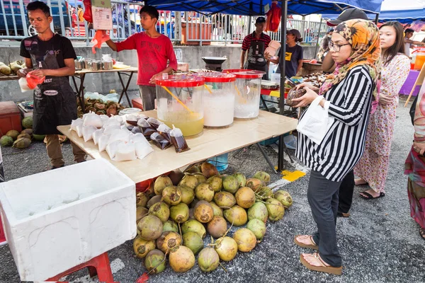 Street food bazaar in Malaysia catered for iftar during Ramadan