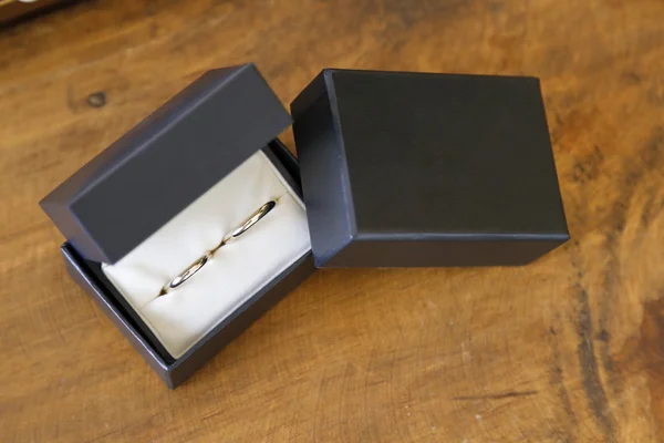 Box with two rings for wedding