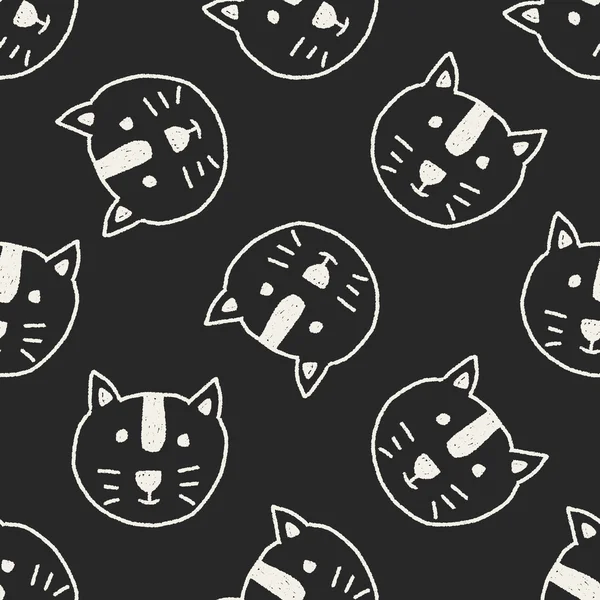 Animal cat doodle drawing seamless pattern background