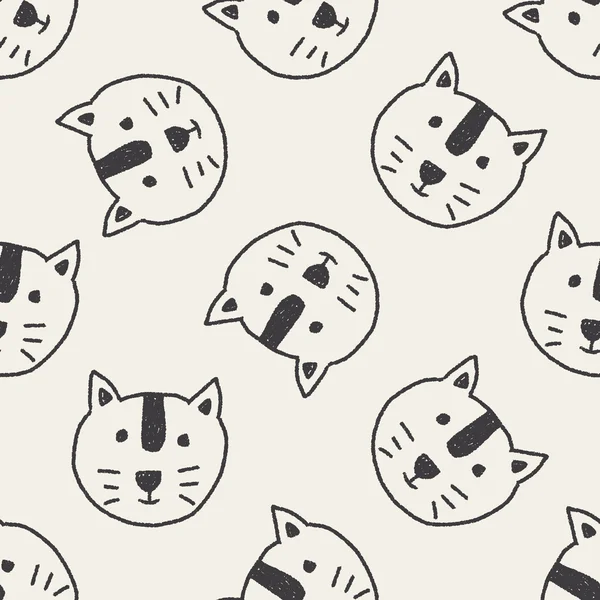 Animal cat doodle drawing seamless pattern background