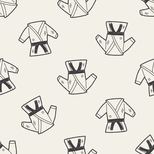 Karate doodle seamless pattern background