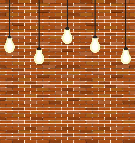 Wall brick with hanging bulbs decoration