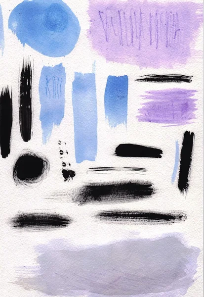 Watercolor abstract brush strokes on textured paper.