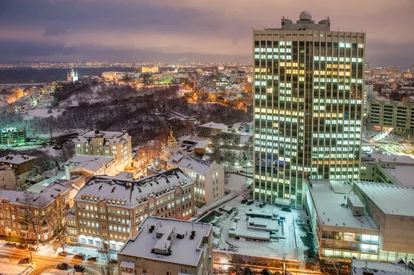 Business-center at snowy Kyiv city