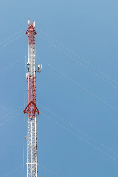Telephone tower on blue sky