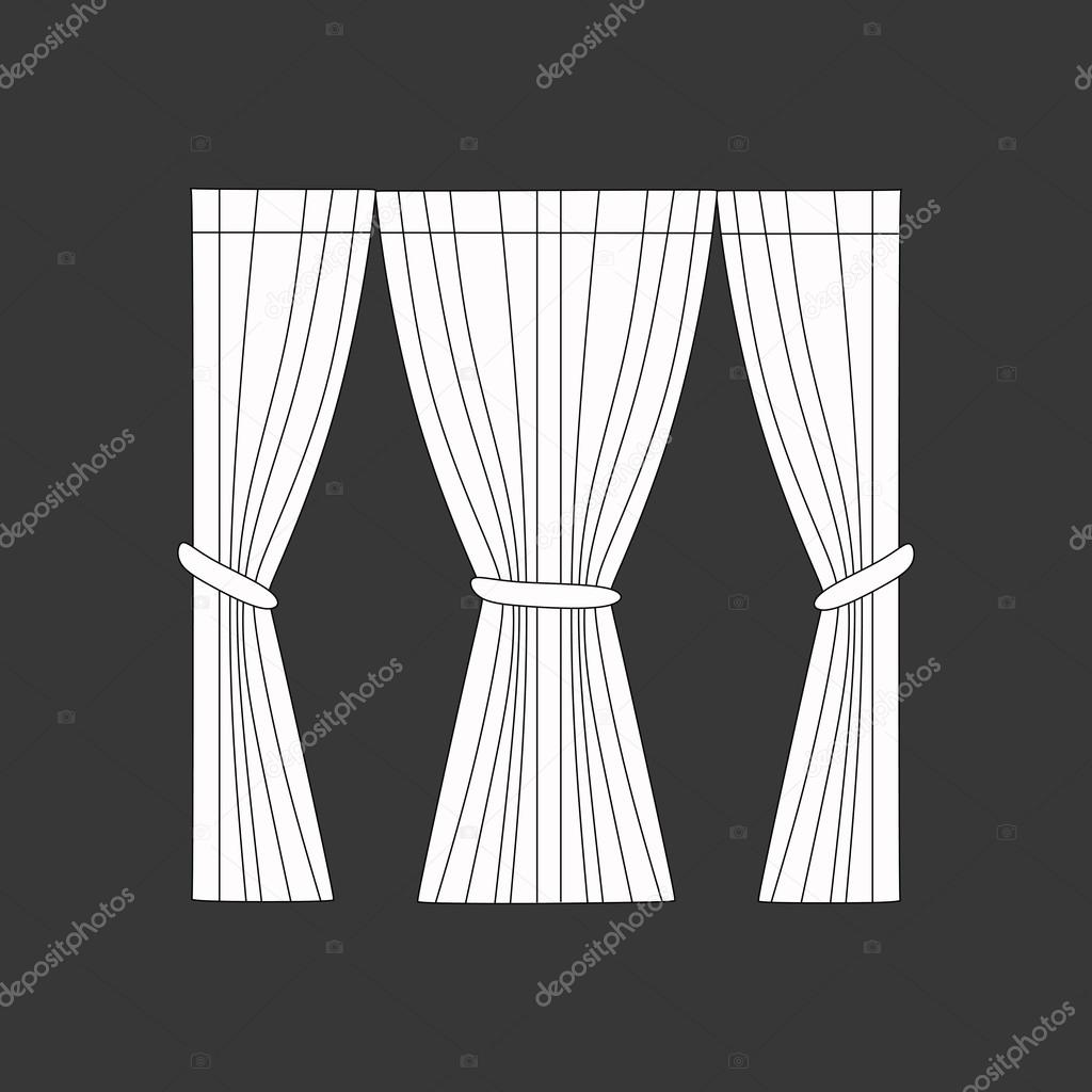Dekoration Fenster Gardinen Skizze — Stockvektor 102857840