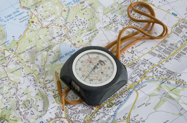 The altimeter on the map.